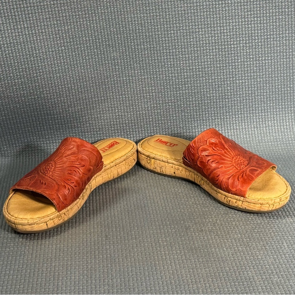 Born Red Leather Slide Sandals - Picture 4 of 9